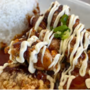 Chicken Popcorn Teriyaki &amp; Mayo with Rice